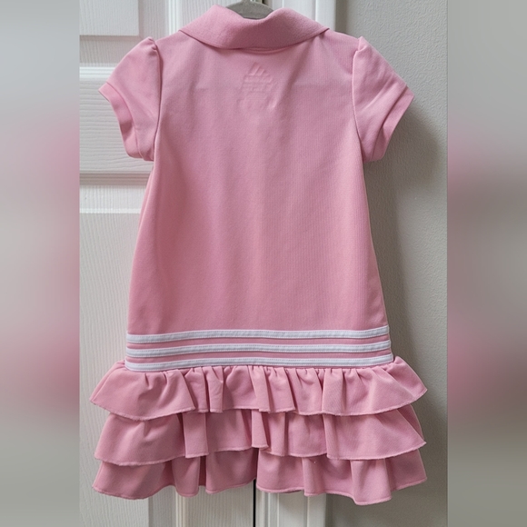 ADIDAS Little girls pink and white ruffle dress - Picture 2 of 2